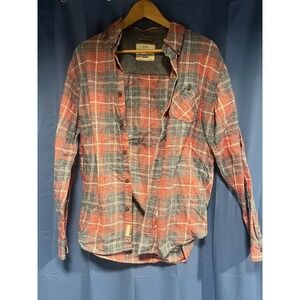 Men's Red Plaid‎ Weatherproof Long Sleeve Button Up Size M